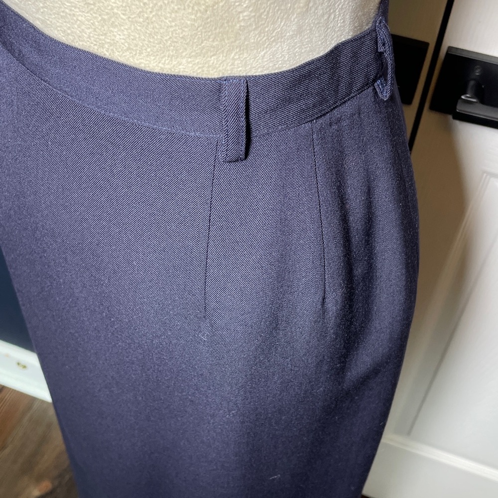 Vintage Austin Reed Worsted Wool Navy Pencil Skirt Lined Straight Office Size 8 - Picture 3 of 8